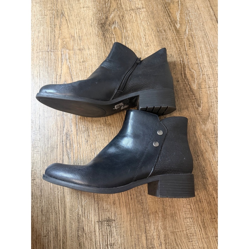 Baretraps Elsie Ankle Boots Women 11M Black Textured Block Heel Booties